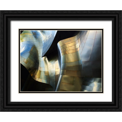 Organic Metal 3 Black Ornate Wood Framed Art Print with Double Matting by Reams, David