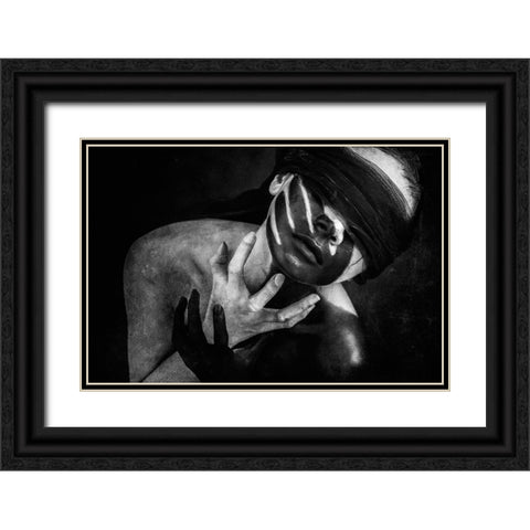 Lost My Eyes Black Ornate Wood Framed Art Print with Double Matting by Skip, Anthony