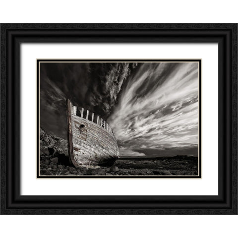 Permanent Place Black Ornate Wood Framed Art Print with Double Matting by H. Ingibergsson, Torsteinn