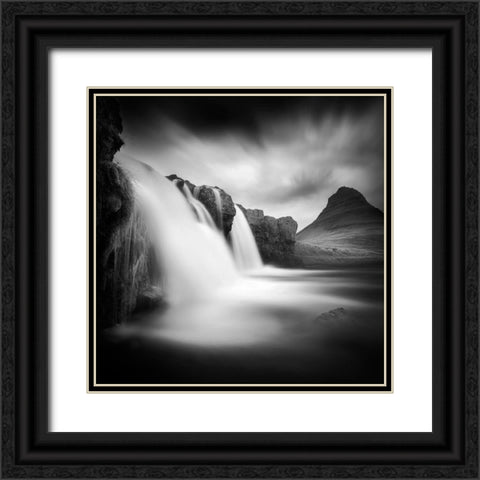 Kirkjufellfoss Black Ornate Wood Framed Art Print with Double Matting by Del Grosso, Sebastien