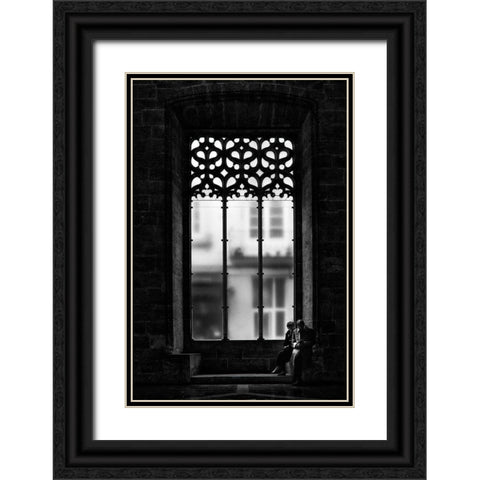 In The Silence Black Ornate Wood Framed Art Print with Double Matting by Della Latta, Massimo