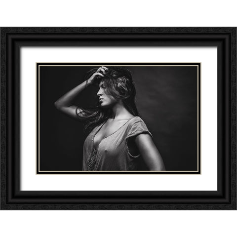 Dorine Black Ornate Wood Framed Art Print with Double Matting by Rozenzvig, Carmit
