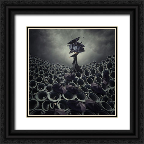 A Broken Serenade Black Ornate Wood Framed Art Print with Double Matting by Hardibudi