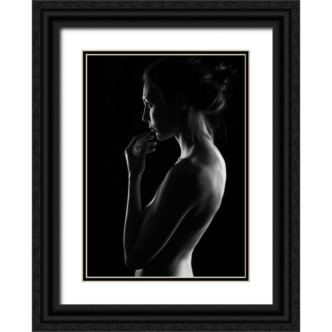 Winter Evening Black Ornate Wood Framed Art Print with Double Matting by Batenko, Dmitriy