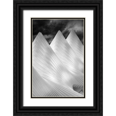Three Summits Black Ornate Wood Framed Art Print with Double Matting by Hageman, Michiel