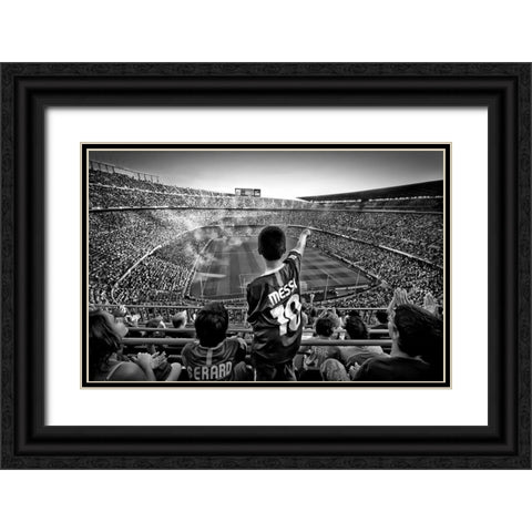Cathedral Of Football Black Ornate Wood Framed Art Print with Double Matting by Geiger, Clemens