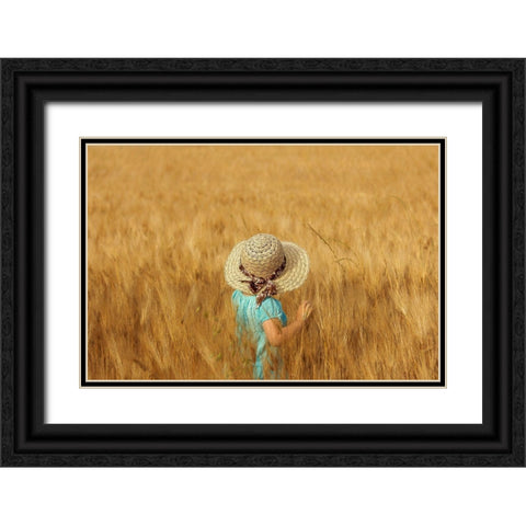 Summertime Black Ornate Wood Framed Art Print with Double Matting by Fomina, Olga
