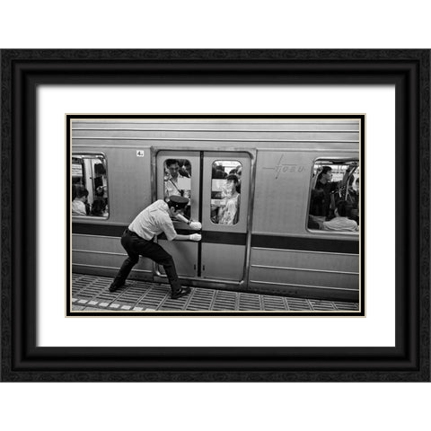 I Can Not Open The Door. Black Ornate Wood Framed Art Print with Double Matting by Inazio Kuesta, Joxe