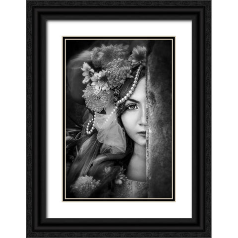 :: Half :: Black Ornate Wood Framed Art Print with Double Matting by Minggar T, Miranti