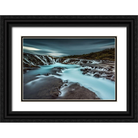 Cool Water Black Ornate Wood Framed Art Print with Double Matting by Hoffmann, Raymond