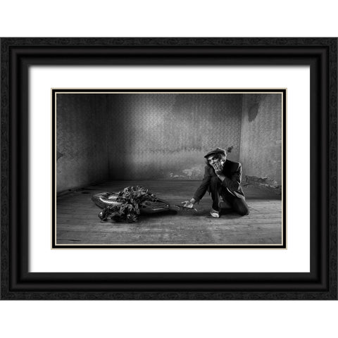 Give Me Back My Baby Black Ornate Wood Framed Art Print with Double Matting by Grobenski, Mario