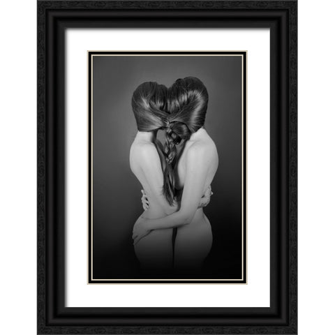 Togetherness Black Ornate Wood Framed Art Print with Double Matting by Mest, Olga