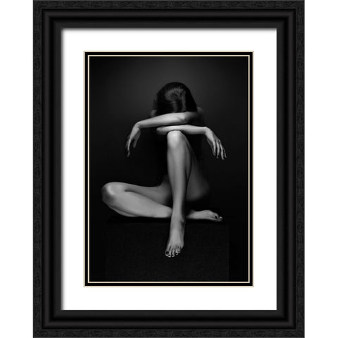 Eszter Black Ornate Wood Framed Art Print with Double Matting by Kiss, Jozef