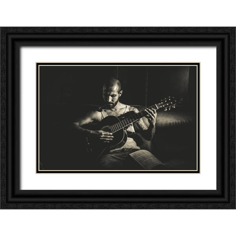 Music Black Ornate Wood Framed Art Print with Double Matting by Rodarte, Diego