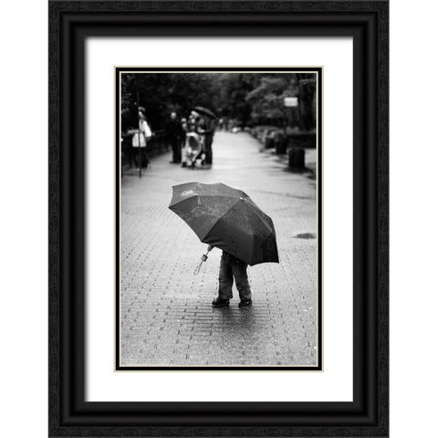 Rainy Day Black Ornate Wood Framed Art Print with Double Matting by van der, Liesbeth