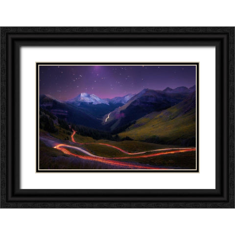 Ascendancy Black Ornate Wood Framed Art Print with Double Matting by Franta, Taylor