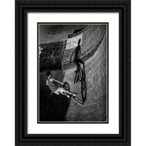 Fighting My Self Black Ornate Wood Framed Art Print with Double Matting by Teixeira, Agostinho