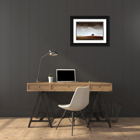 Tuve Que Pararme Al Verla Black Ornate Wood Framed Art Print with Double Matting by Merchan, Alberto