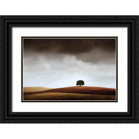 Tuve Que Pararme Al Verla Black Ornate Wood Framed Art Print with Double Matting by Merchan, Alberto