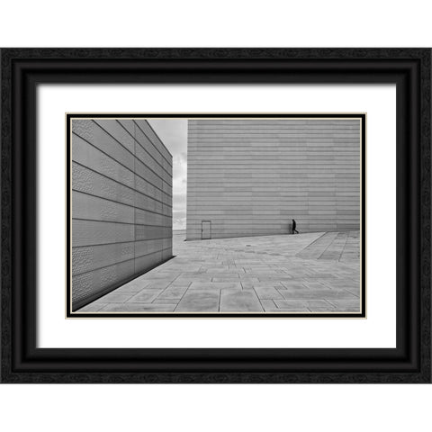 From Where To Where? Black Ornate Wood Framed Art Print with Double Matting by Custodio, Joao