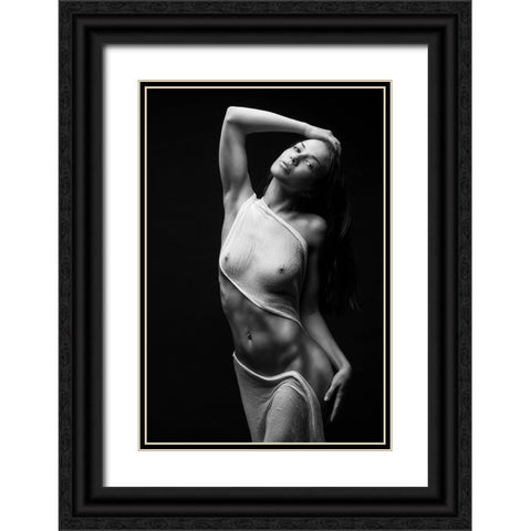 Black Milk Black Ornate Wood Framed Art Print with Double Matting by Belovodchenko, Anton