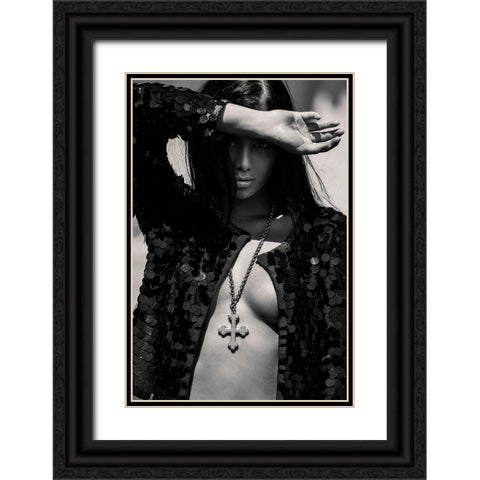 Bara Black Ornate Wood Framed Art Print with Double Matting by Krystynek MQEP, Martin