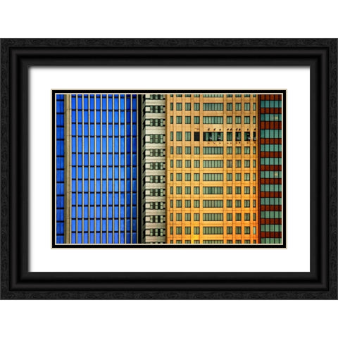 Windows on the City Black Ornate Wood Framed Art Print with Double Matting by Guillemot, Mathilde