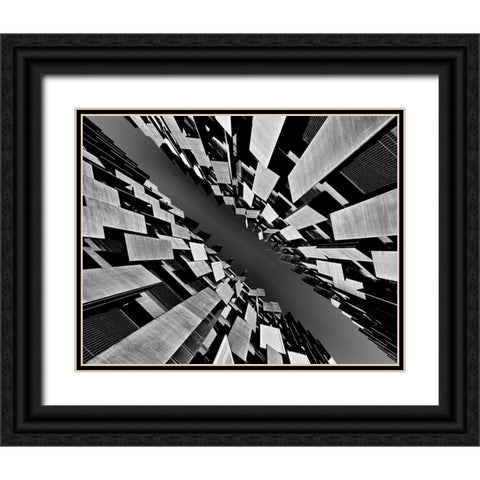 Slash Black Ornate Wood Framed Art Print with Double Matting by Tajima, Koji
