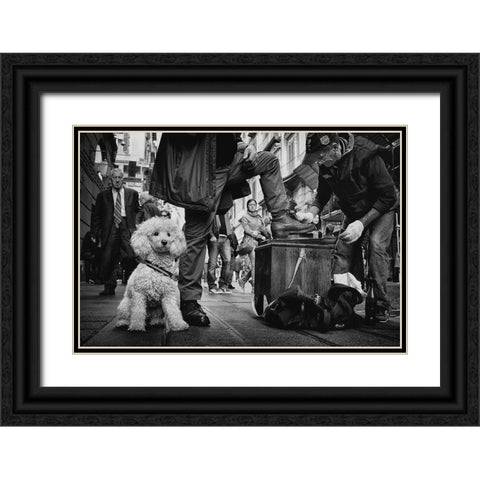 Antonio-Ultimo Lucidascarpe Di Napoli Black Ornate Wood Framed Art Print with Double Matting by Grambone, Antonio