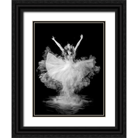 Powder Burst Black Ornate Wood Framed Art Print with Double Matting by Pentony MA, Pauline