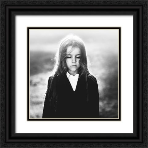 Portrait Of My Son Black Ornate Wood Framed Art Print with Double Matting by Bajrich, Amir