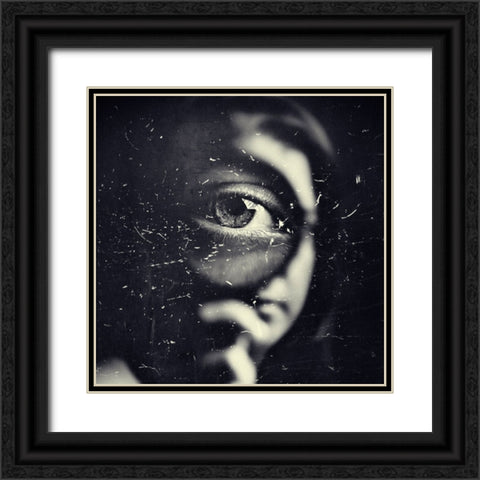I Black Ornate Wood Framed Art Print with Double Matting by Hayman, Oren