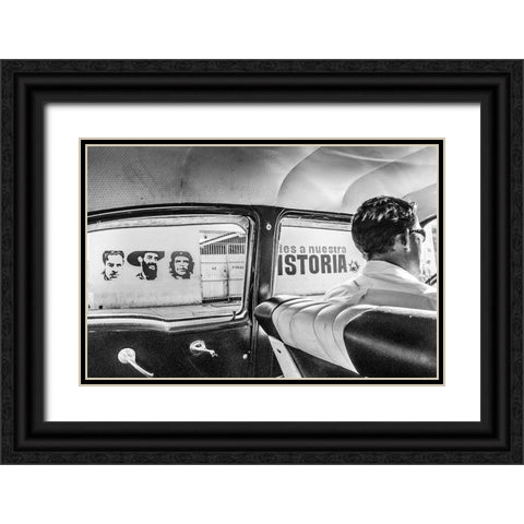 Inside Travelling - Outside History, Havana, Cuba Black Ornate Wood Framed Art Print with Double Matting by Bauer, Andreas