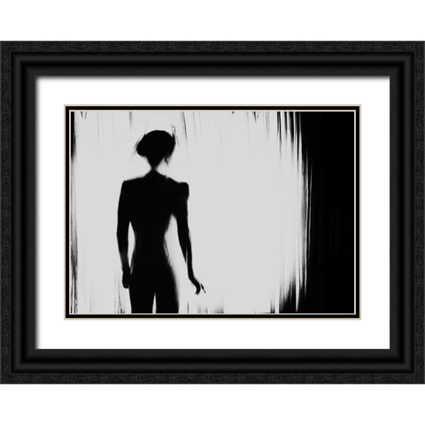 Bye Black Ornate Wood Framed Art Print with Double Matting by Haghi, Babak