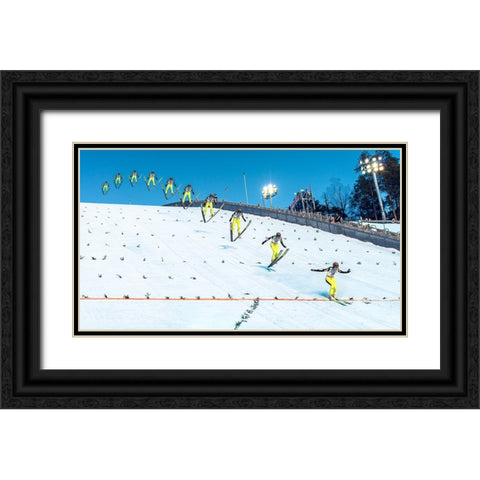 Anatomy Of A Ski Jump Black Ornate Wood Framed Art Print with Double Matting by Damsten, Petri