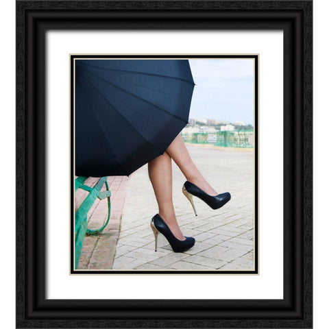 Coffee Break Black Ornate Wood Framed Art Print with Double Matting by Apanaviciene, Renata