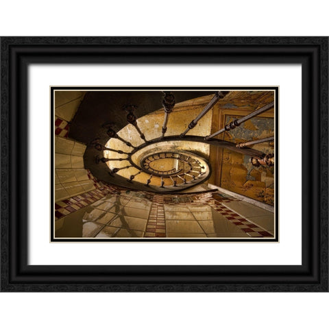 Heinen Descalier Black Ornate Wood Framed Art Print with Double Matting by Boomsma, Paul