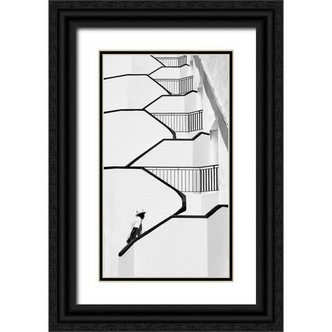 My Baby Left Me Black Ornate Wood Framed Art Print with Double Matting by Correia, Rui