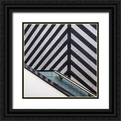 Museum Staircase Black Ornate Wood Framed Art Print with Double Matting by Vangindertael, Luc