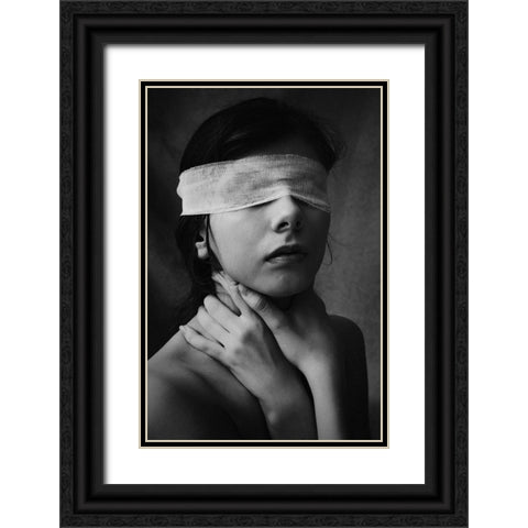 Vulnerable Black Ornate Wood Framed Art Print with Double Matting by Ignatova, Desislava