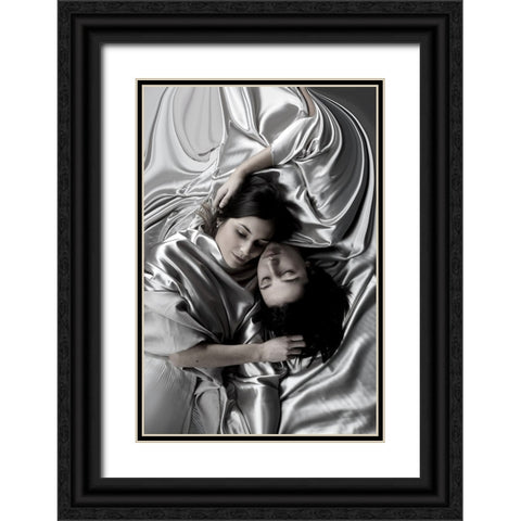 Serie: Blissful Black Ornate Wood Framed Art Print with Double Matting by Mest, Olga