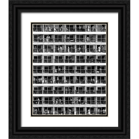 Mass Tourism Black Ornate Wood Framed Art Print with Double Matting by Baumann, Franz
