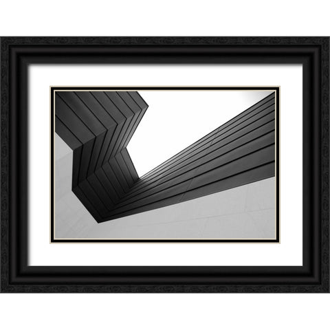 Broken Lines Black Ornate Wood Framed Art Print with Double Matting by Azevedo, Olavo