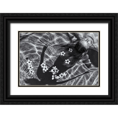 Frangipani Tree Black Ornate Wood Framed Art Print with Double Matting by Salgado Gispert, Gloria