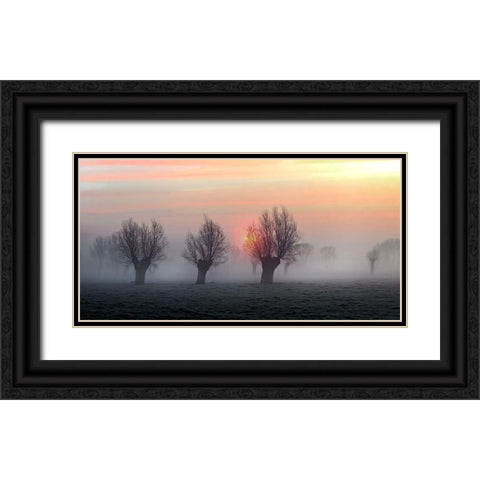 The Shadow Of Time Black Ornate Wood Framed Art Print with Double Matting by Flour, Piet