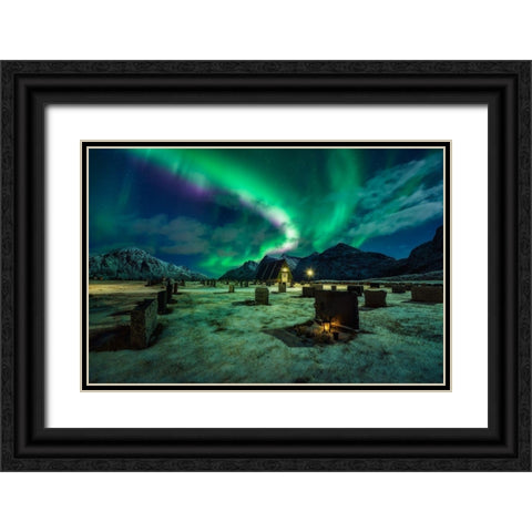 Dacing All Night Long Ii Black Ornate Wood Framed Art Print with Double Matting by De La, Javier
