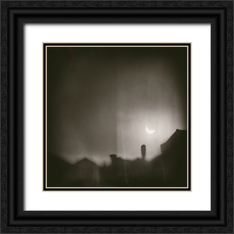 Solar Eclipse Black Ornate Wood Framed Art Print with Double Matting by Pascual Buye, Santiago