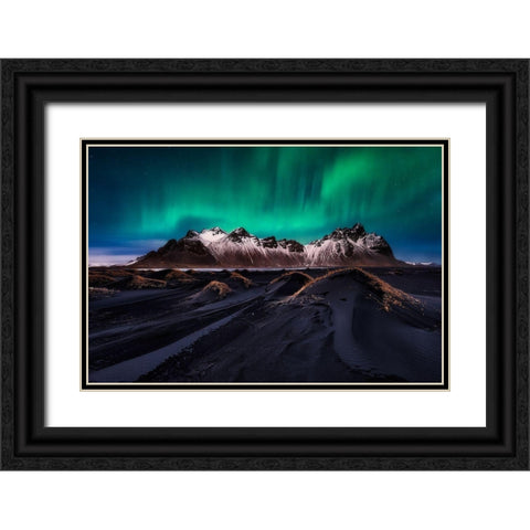 Enchanted Stokksnes Black Ornate Wood Framed Art Print with Double Matting by De La, Javier