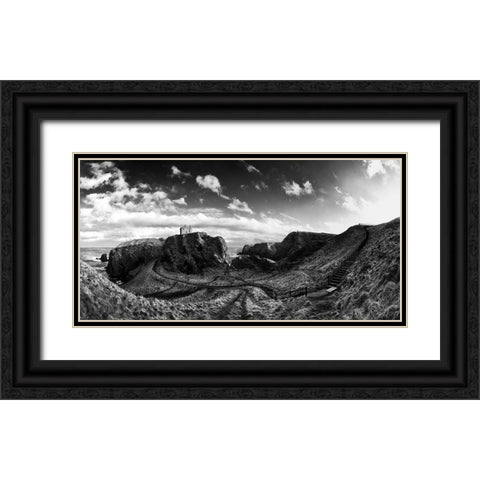 Dunnottar Castle Black Ornate Wood Framed Art Print with Double Matting by Clemens, Thomas