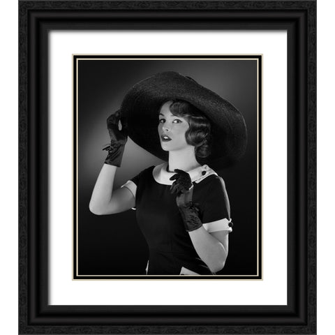50 Beauty A French Elegance Black Ornate Wood Framed Art Print with Double Matting by Allicot, Manu